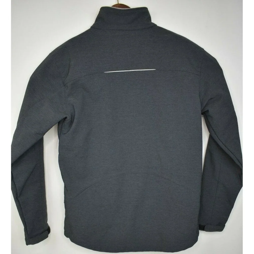 Reebok‎ Mens Gray Jacket Gray Full Zip Coat Front Chest Side Pockets Size Small